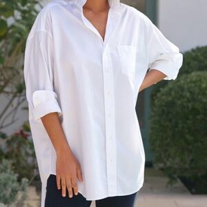 Frank & Eileen Mackenzie one size shirt 100% cotton white long sleeve New white